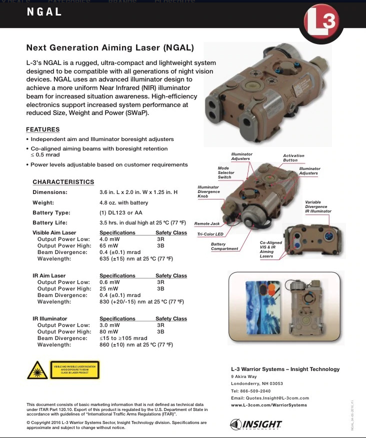 EOTech L3 NGAL Next-Generation Aiming Laser - AR-15 Stand & AR-10