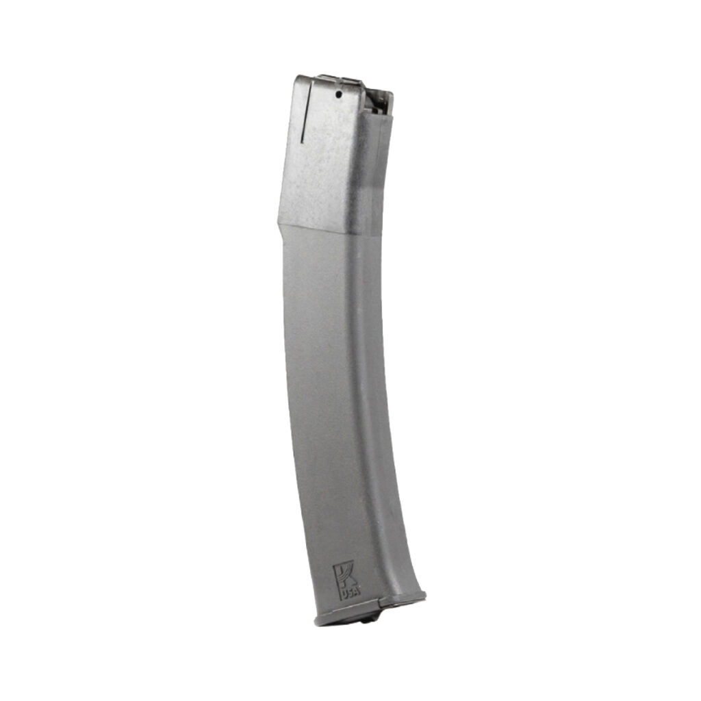 Kalashnikov 30-round 9mm polymer magazine with durable design and lightweight construction.