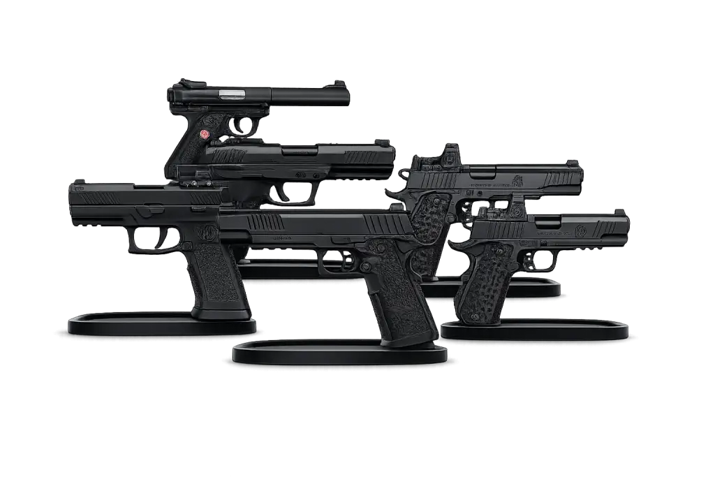 handgun-stands-double-stack-single-stack-glock-21-2011-1911-5.7-44-desert-eagle-ruger-22