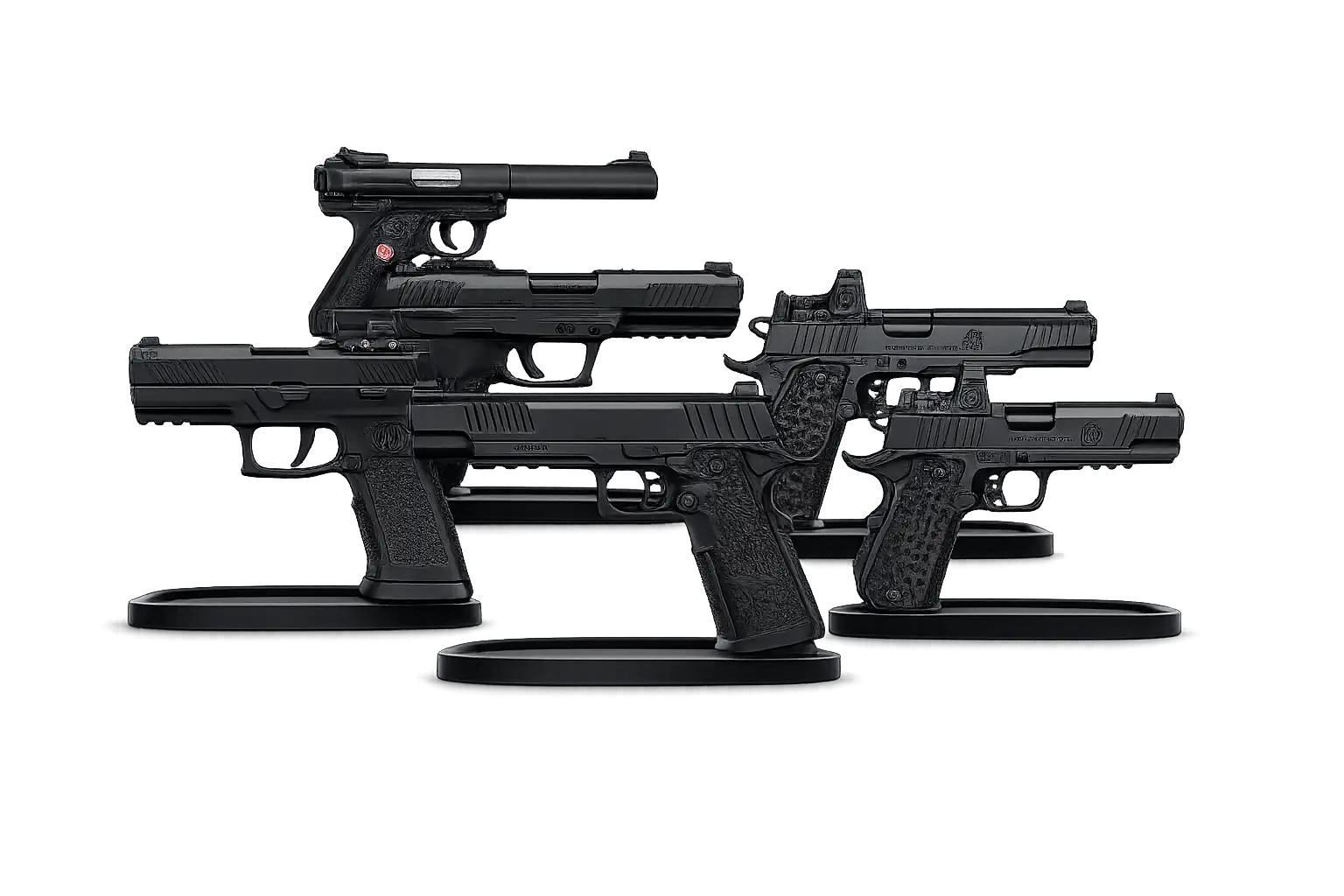 handgun-stands-double-stack-single-stack-glock-21-2011-1911-5.7-44-desert-eagle-ruger-22